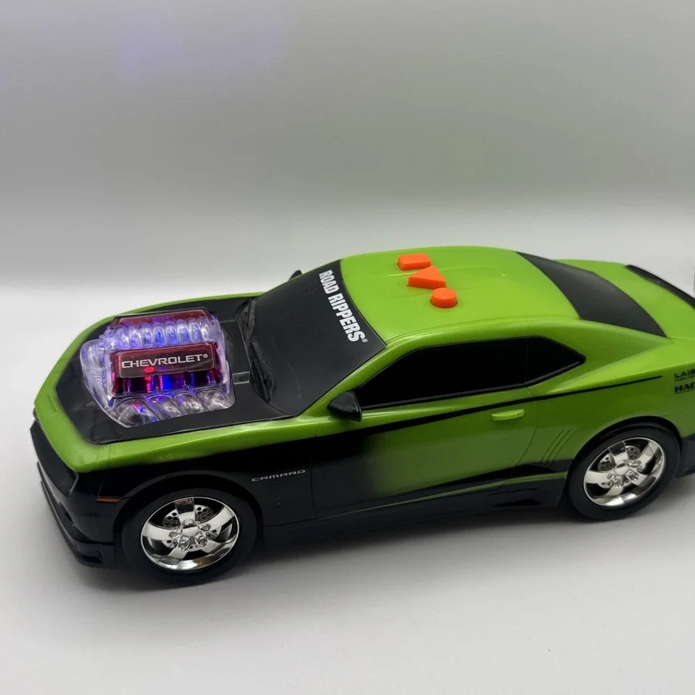 Rare 2010 Toy State Road Rippers Chevy Camaro Krypton Green Lights Tested